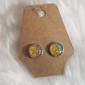 Faux Druzy Stud Earrings